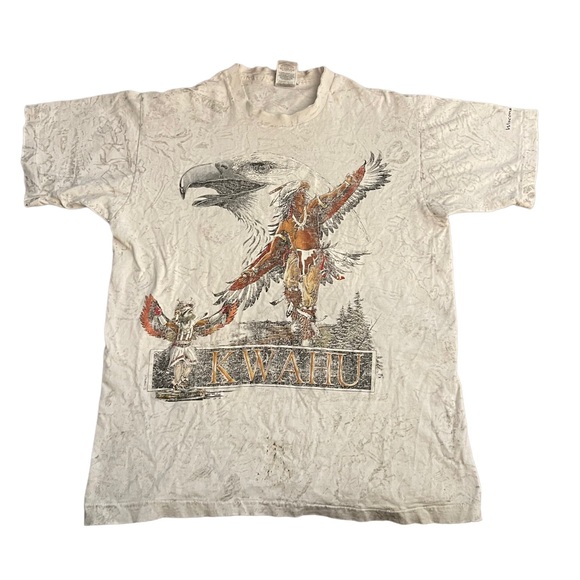 Other - Vintage 90s Kwahu T Shirt Large Native American Eagle Graphic All Over Print